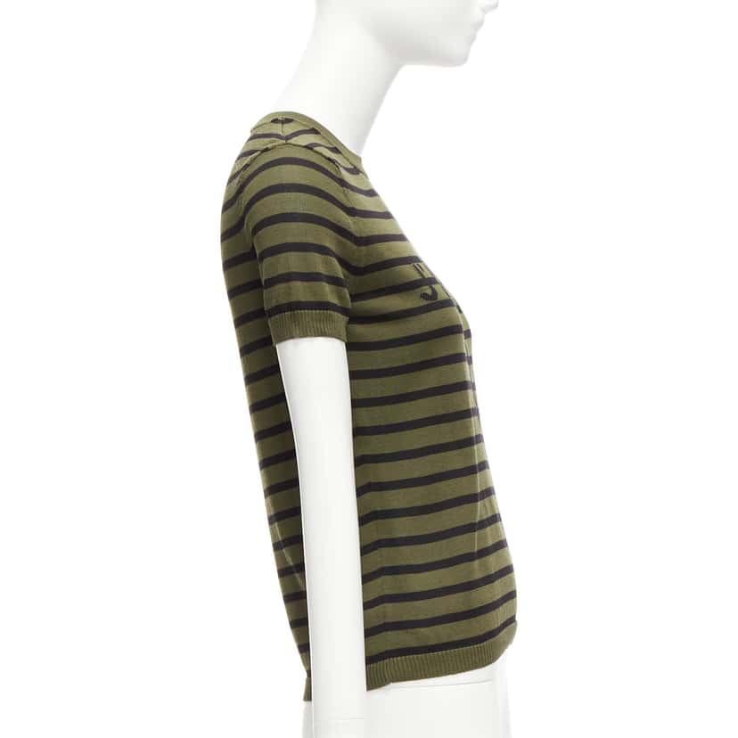 Dior Stripe Silk Top Green Silk Very good condition - Model View