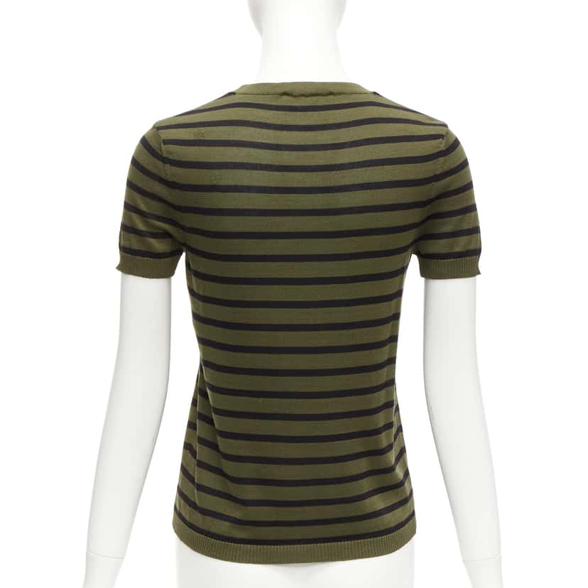 Dior Stripe Silk Top Green Silk Very good condition - Box View