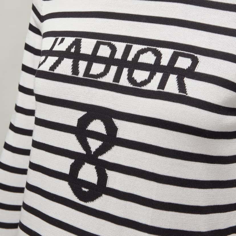Dior J'Adior Stripe Sweater White Cotton Never worn - Back View