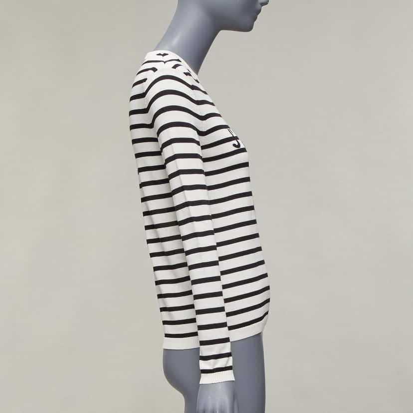 Dior J'Adior Stripe Sweater White Cotton Never worn - Model View