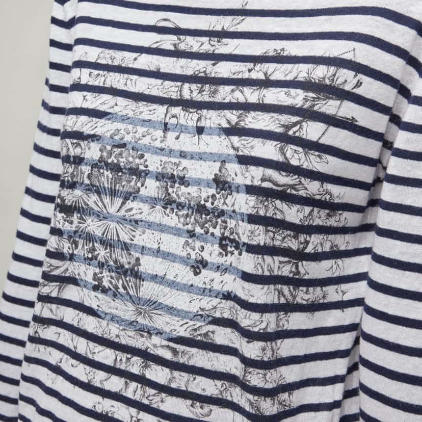 Dior Animal Stripe Sweater White Linen Never worn - Back View