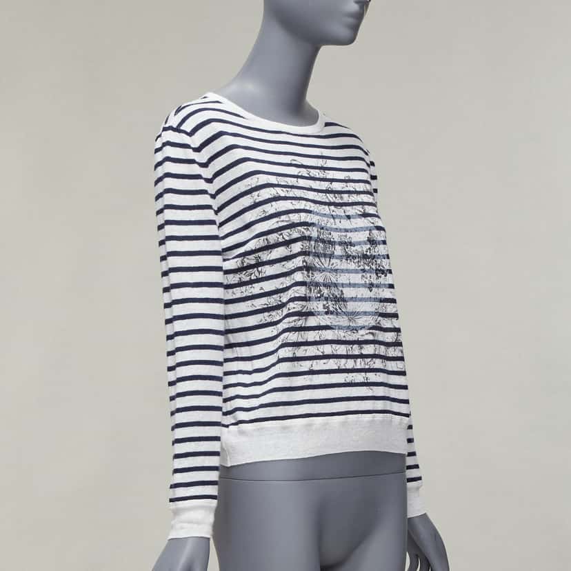 Dior Animal Stripe Sweater White Linen Never worn - Inside View