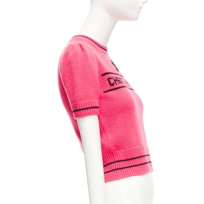 Dior Puff Sleeve Sweater Pink Wool Never worn - Model View