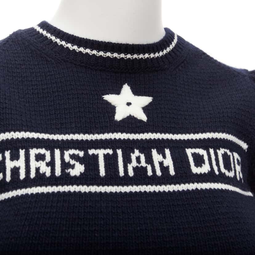 Dior Navy Puff Sweater Navy Wool Never worn - Back View