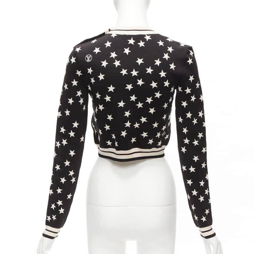 Louis Vuitton Star LV Crop Sweater Black Silk Never worn - Box View