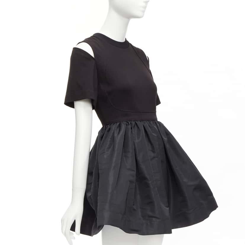 Alexander McQueen Cold Shoulder Dress Black Cotton Never worn - Inside View