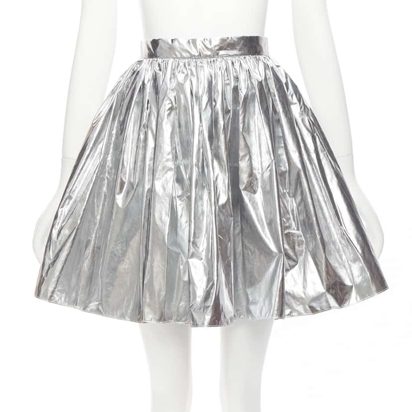 Alexander McQueen Silver Circle Skirt Silver Polyester Very good condition - Front View
