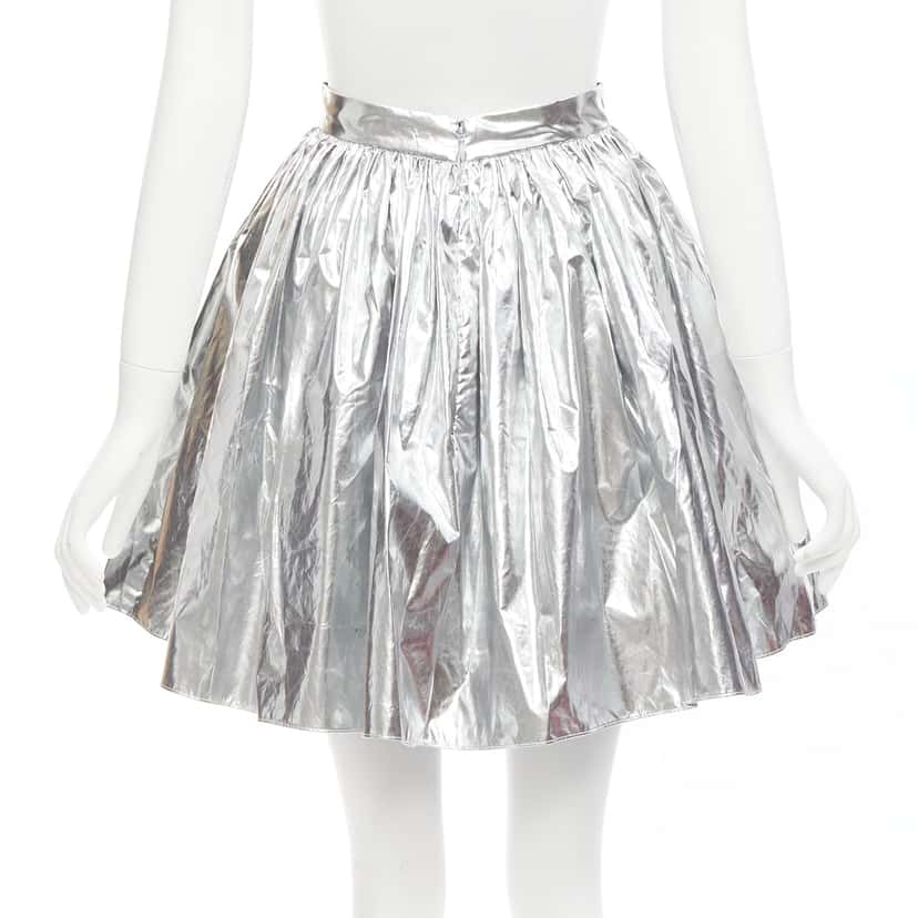 Alexander McQueen Silver Circle Skirt Silver Polyester Very good condition - Box View