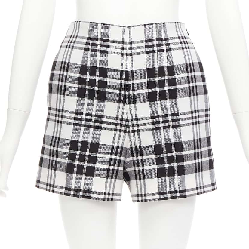 Dior Checked Wool Shorts Black Wool Never worn - Front View