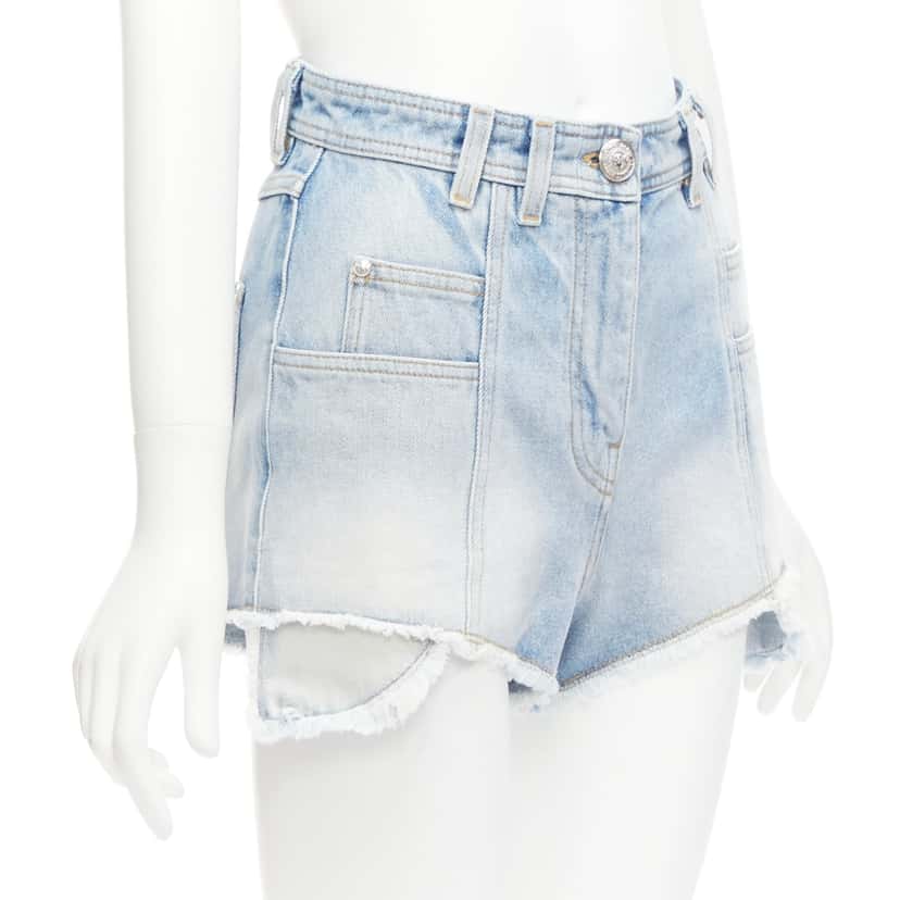 Balmain Cargo Denim Shorts Blue Cotton Never worn - Inside View