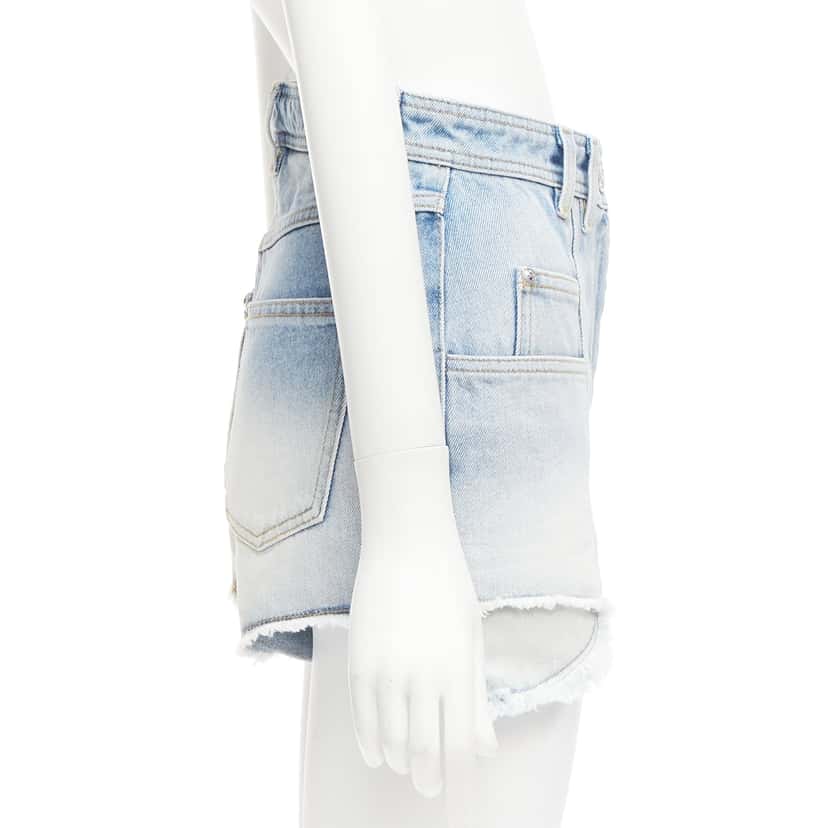 Balmain Cargo Denim Shorts Blue Cotton Never worn - Model View