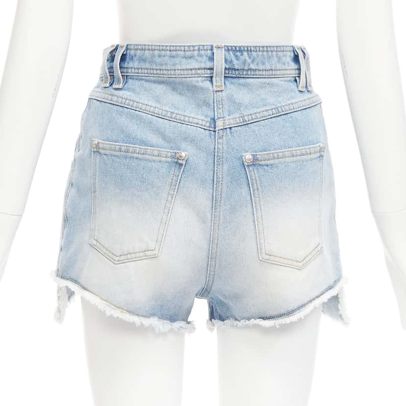 Balmain Cargo Denim Shorts Blue Cotton Never worn - Box View