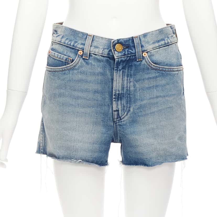 Gucci Graffiti Denim Shorts Blue Never worn - Inside View