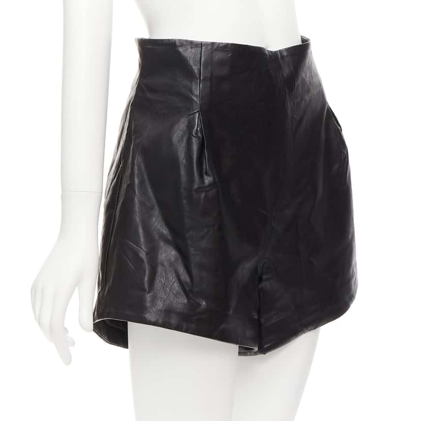 Bronx and Banco Paperbag Leather Shorts Black Never worn - Inside View