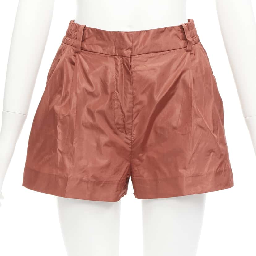Valentino Garavani Brick Silk Shorts Red Silk Very good condition - Front View