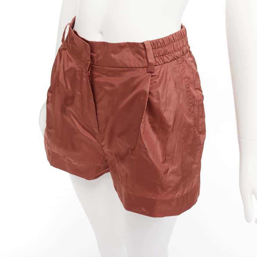 Valentino Garavani Brick Silk Shorts Red Silk Very good condition - Back View