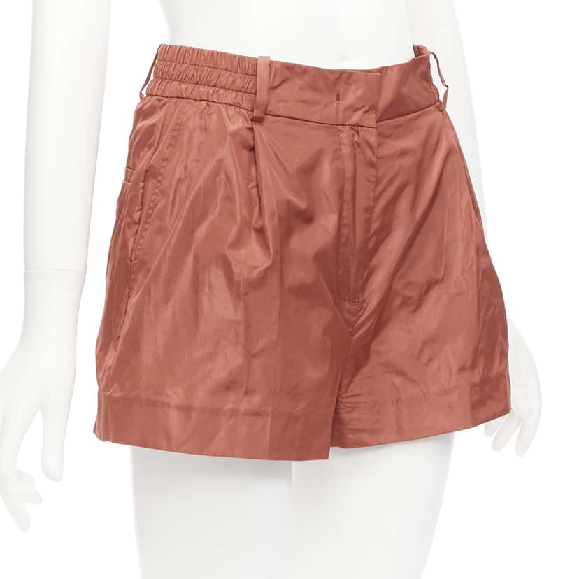 Valentino Garavani Brick Silk Shorts Red Silk Very good condition - Inside View
