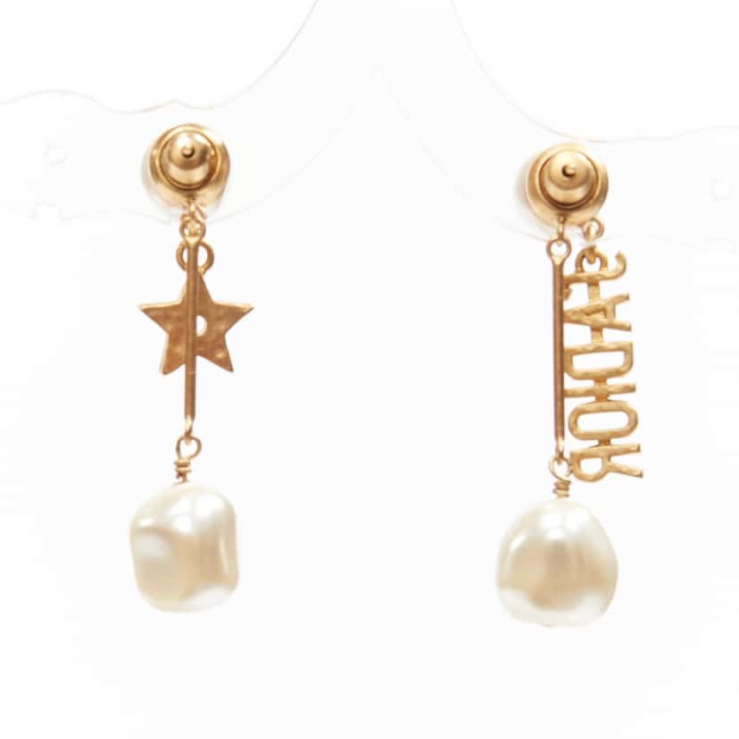 Dior Faux Pearl Earrings Gold Pearl Never worn - Inside View