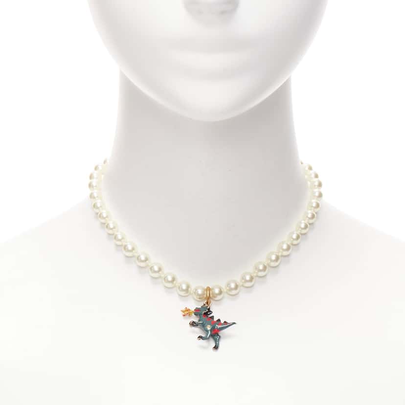 Dior Fire Dinosaur Choker Beige Metal Very good condition - Front View