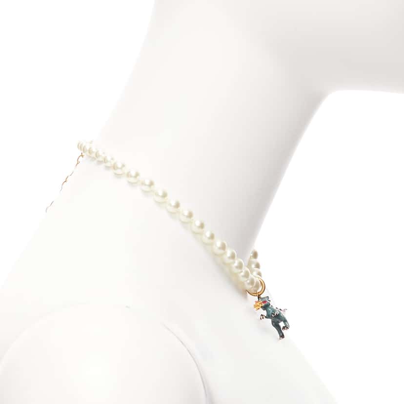 Dior Fire Dinosaur Choker Beige Metal Very good condition - Model View