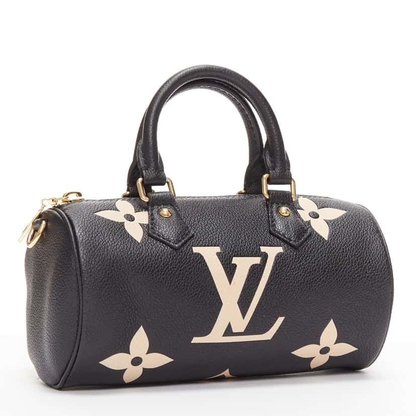 Louis Vuitton Monogram Giant Empreinte Papillon BB Black Leather Never worn - Inside View