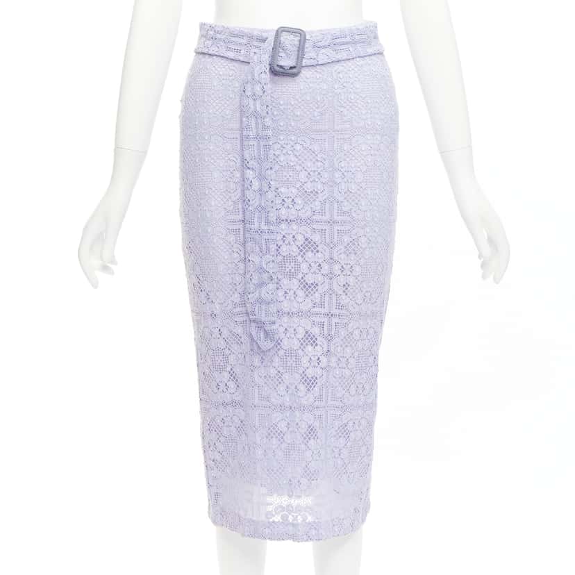 Burberry Lace Pencil Skirt Purple Cotton Very good condition - Front View
