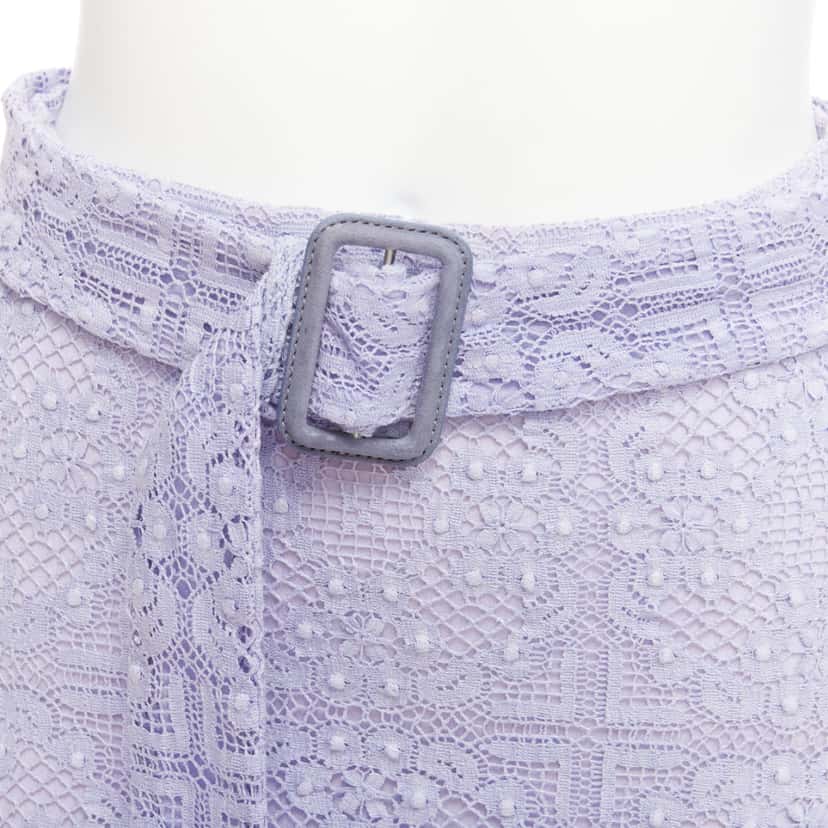 Burberry Lace Pencil Skirt Purple Cotton Very good condition - Back View