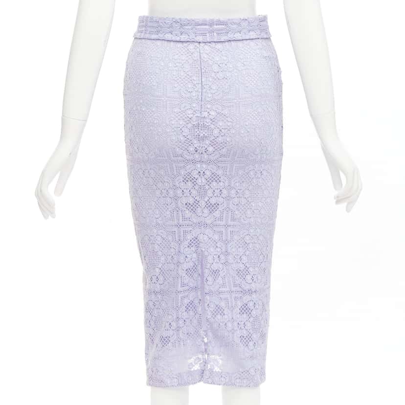 Burberry Lace Pencil Skirt Purple Cotton Very good condition - Box View