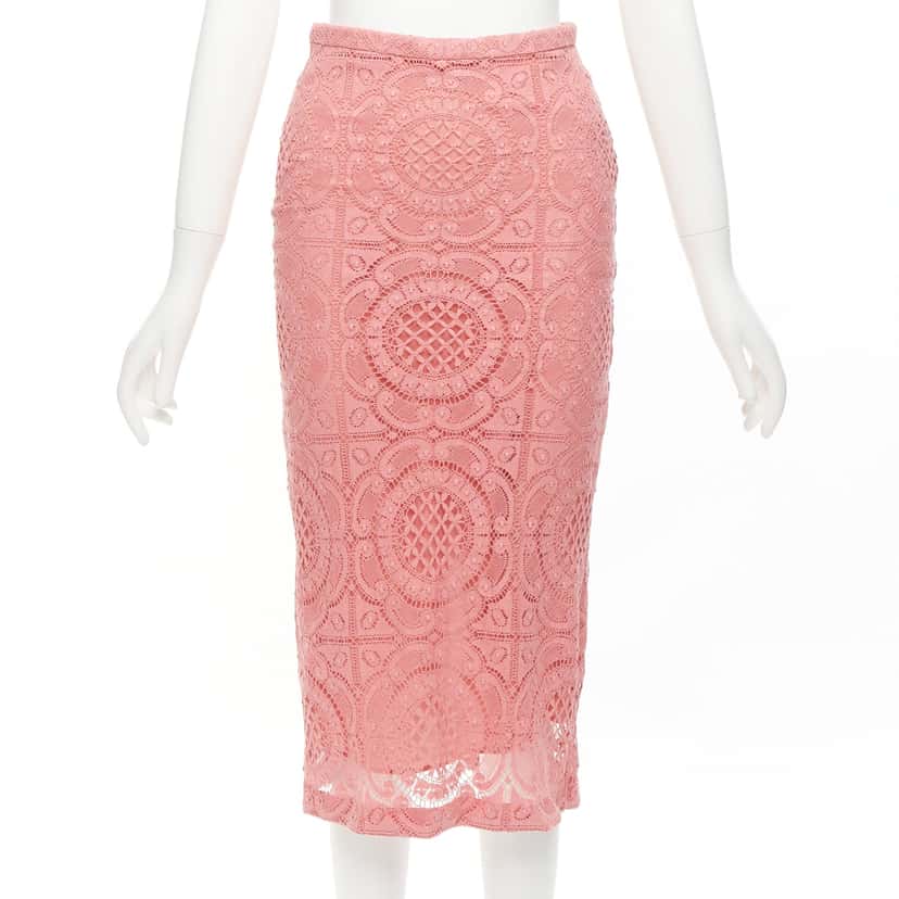 Burberry Floral Lace Skirt Pink Cotton Never worn - Front View