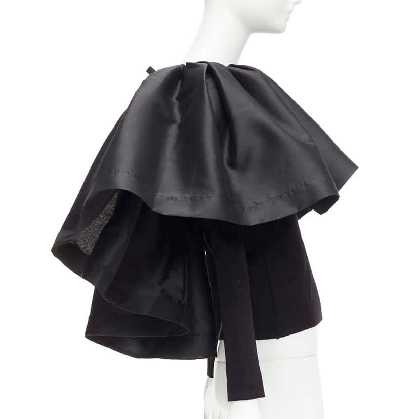 Marques Almeida Puff Ruffle Sweater Black Cotton Very good condition - Model View