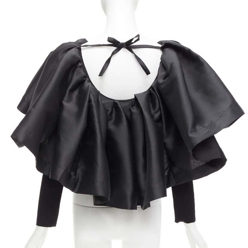 Marques Almeida Puff Ruffle Sweater Black Cotton Very good condition - Box View