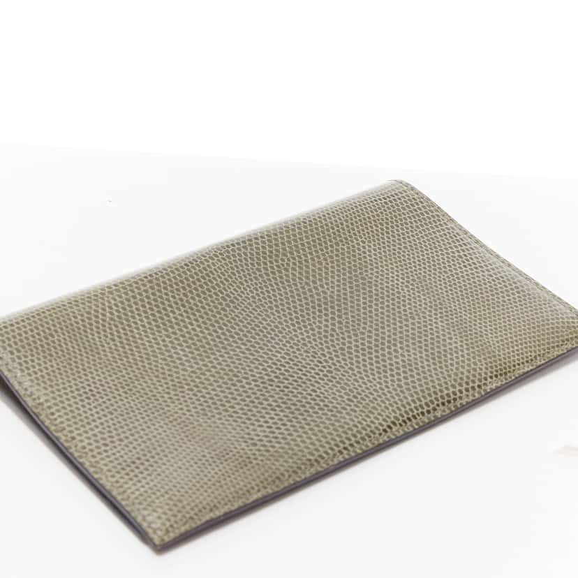 Hermès Scaled Leather Wallet Grey Leather Never worn - Box View