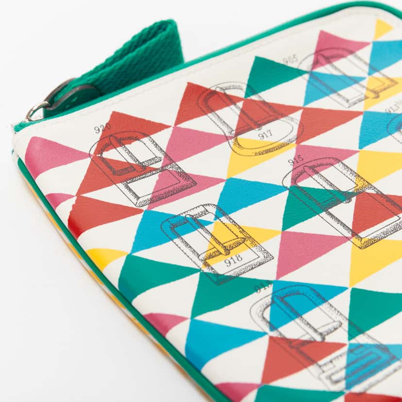 Hermès Carre pocket Pouch Green Leather Never worn - Box View