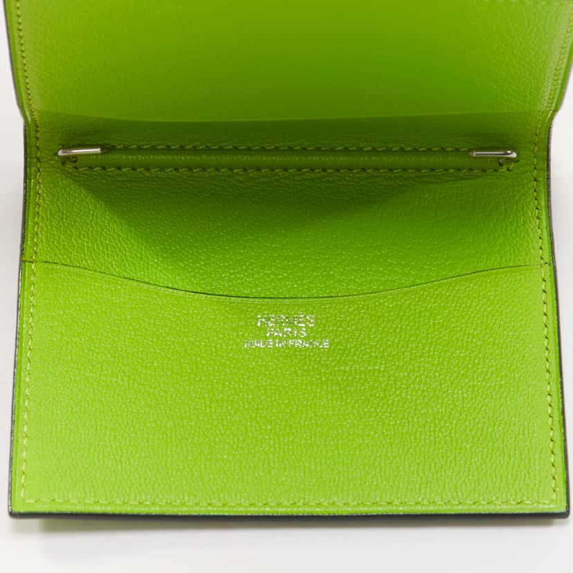 Hermès Leather Cardholder Green Leather Never worn - Back View