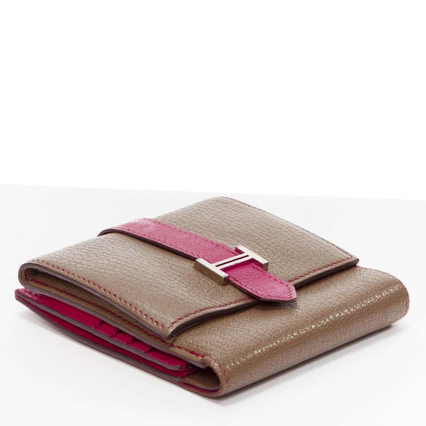 Hermès Bearn Pink Leather Fair condition - Model View