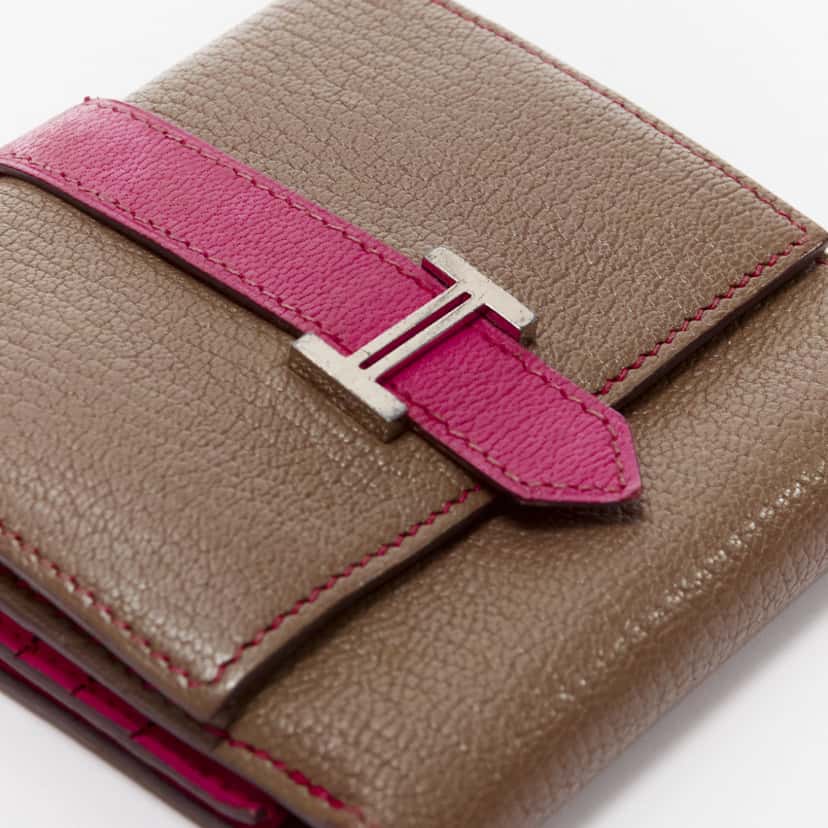 Hermès Bearn Pink Leather Fair condition - Box View