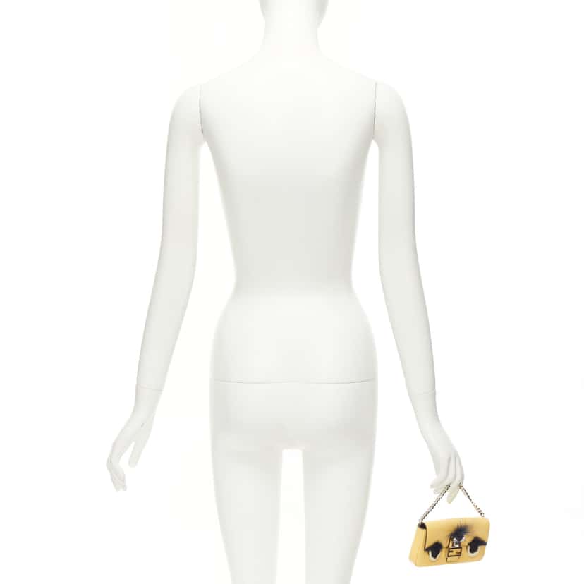 Fendi Micro Baguette Yellow Leather Good condition - Back View