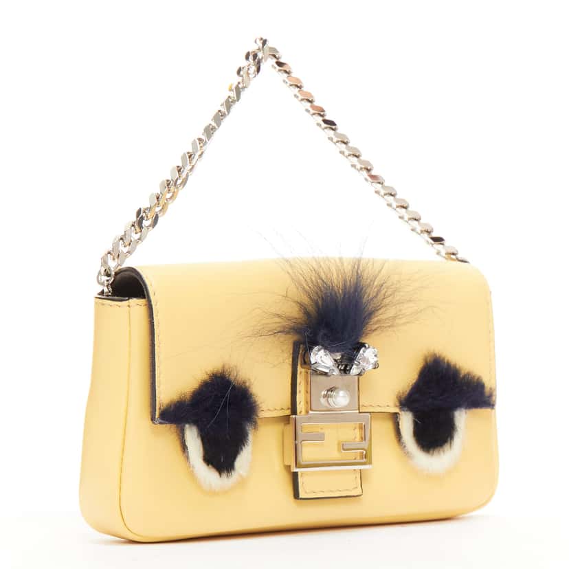 Fendi Micro Baguette Yellow Leather Good condition - Inside View