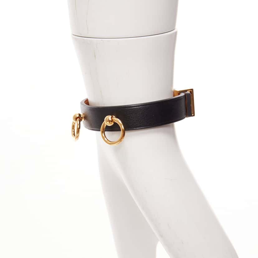 Hermès Mini Dog Anneaux Black Leather Very good condition - Model View