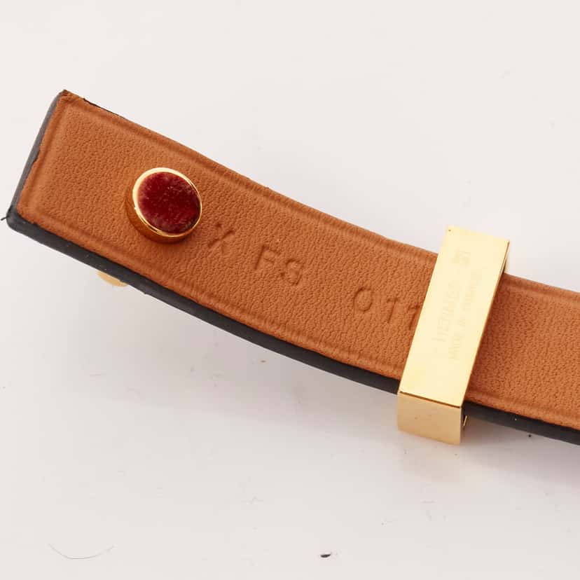 Hermès Mini Dog Anneaux Black Leather Very good condition - Box View