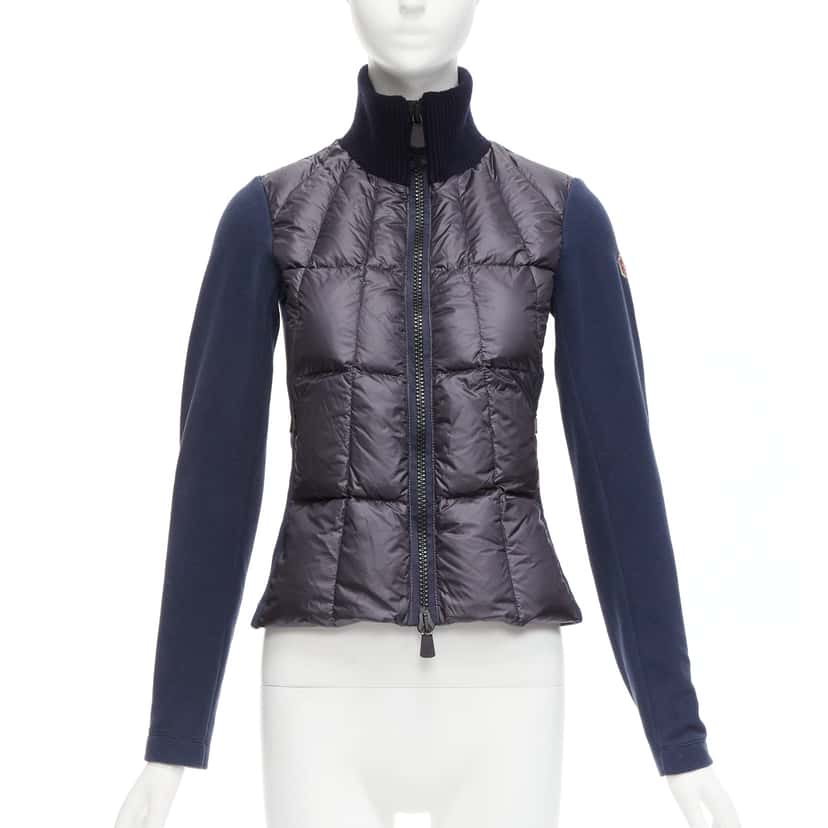 Moncler Norme Afnor Navy Polyester Never worn, with tag - Front View