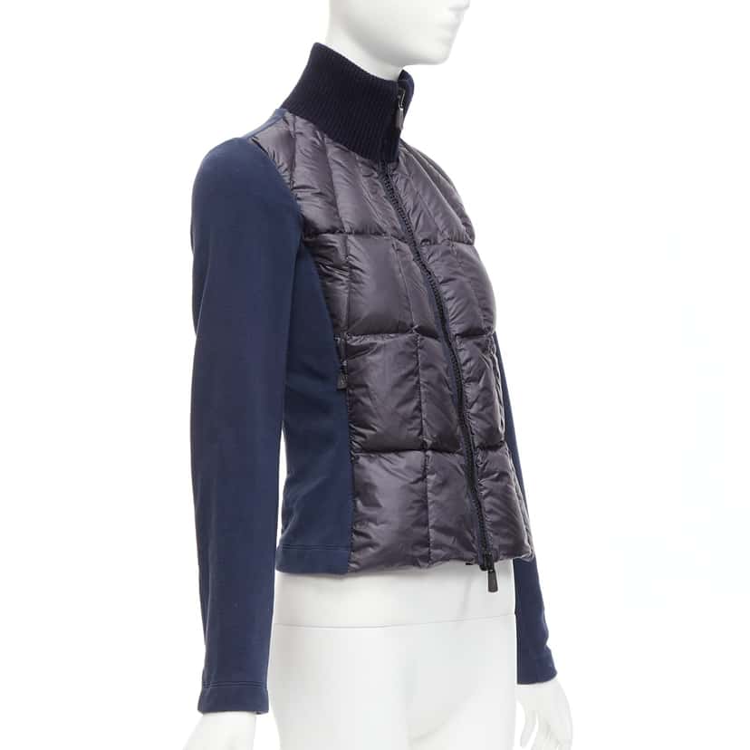 Moncler Norme Afnor Navy Polyester Never worn, with tag - Model View