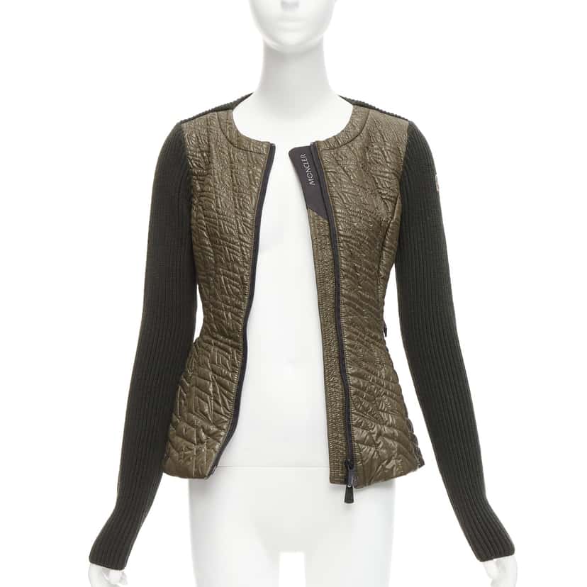 Moncler Green Quilted Puffer Jacket Green Polyamide Never worn, with tag - Inside View
