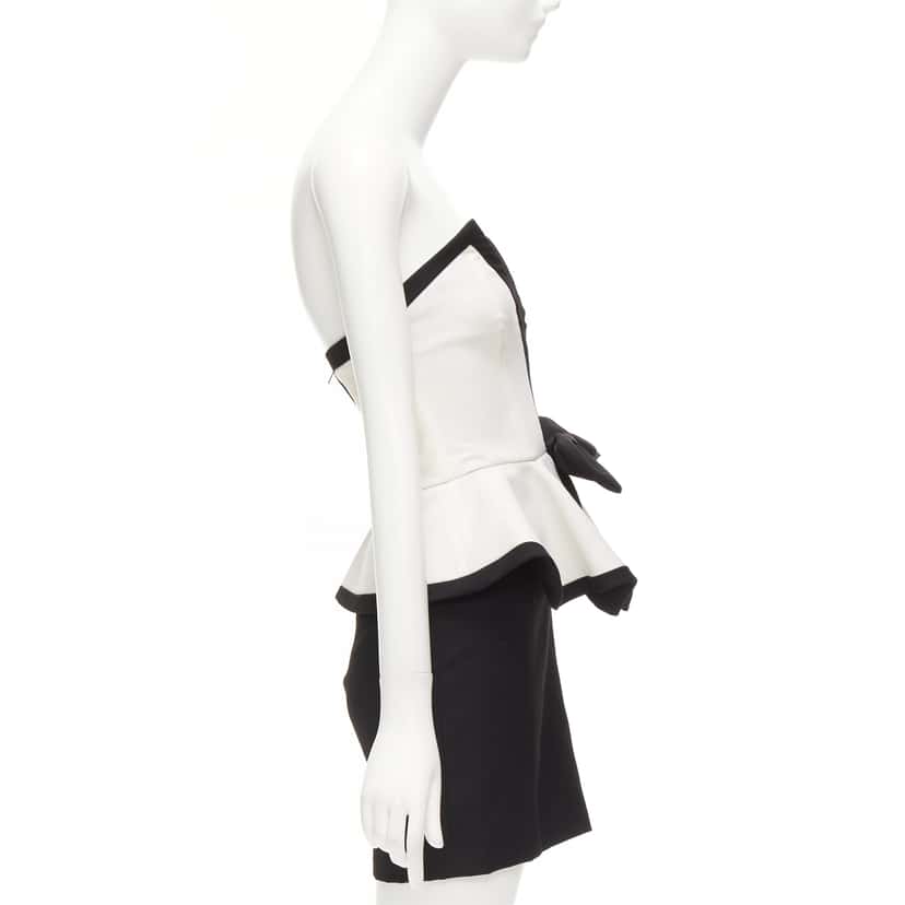 Alessandra Rich Colorblocked Cocktail Dress Black Wool Never worn - Model View