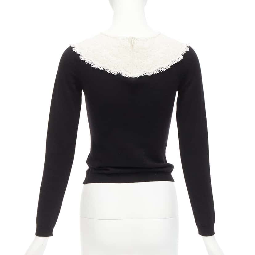 Valentino Garavani Beaded Lace Sweater Beige Wool Never worn - Box View