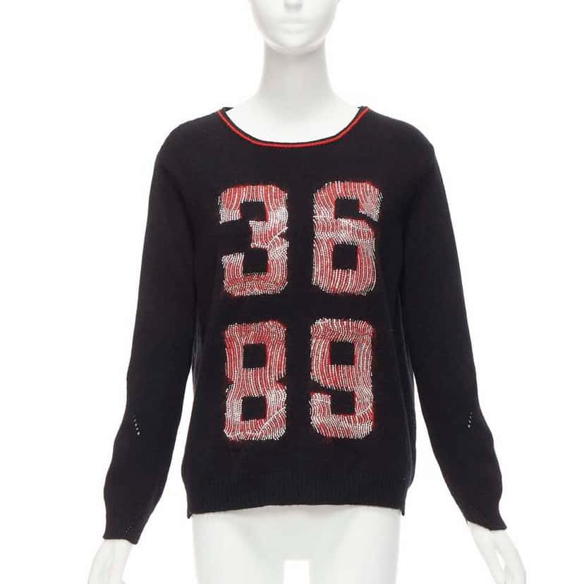Ermanno Scervino Mohair Red Sweater Black Cashmere Never worn - Front View