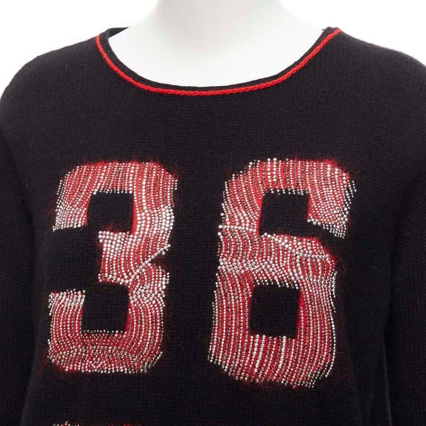 Ermanno Scervino Mohair Red Sweater Black Cashmere Never worn - Back View