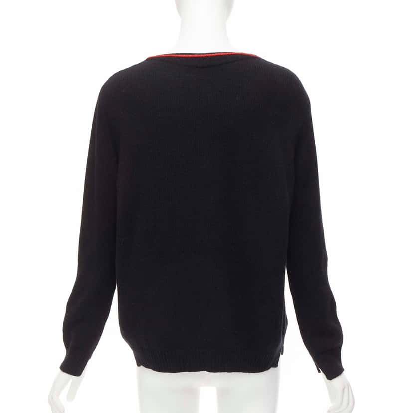 Ermanno Scervino Mohair Red Sweater Black Cashmere Never worn - Box View