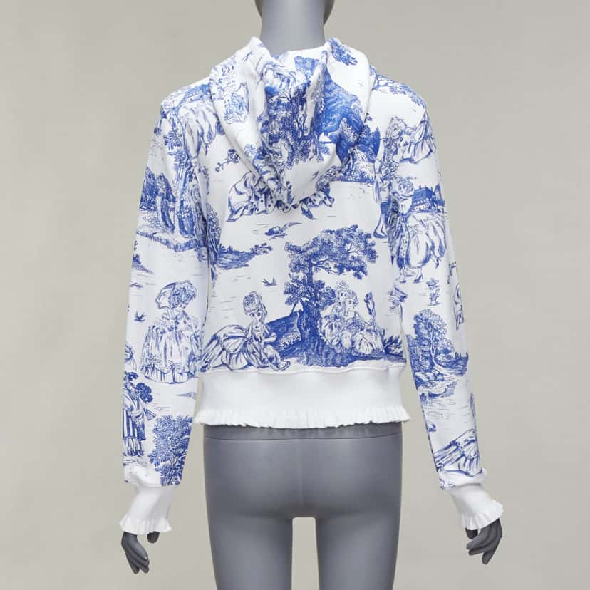 Moschino Toile Frill Hoodie White Cotton Never worn - Box View