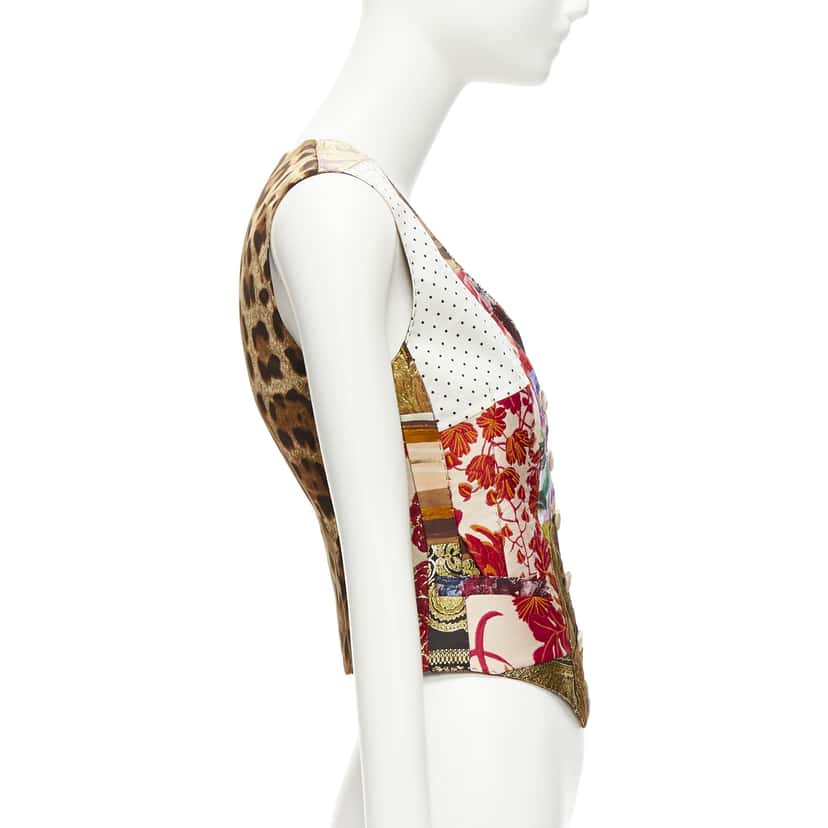 Dolce & Gabbana Floral Brocade Vest MultiColor Polyester Never worn - Box View